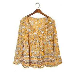 OLD NAVY | Yellow Gold Floral Flowy Top